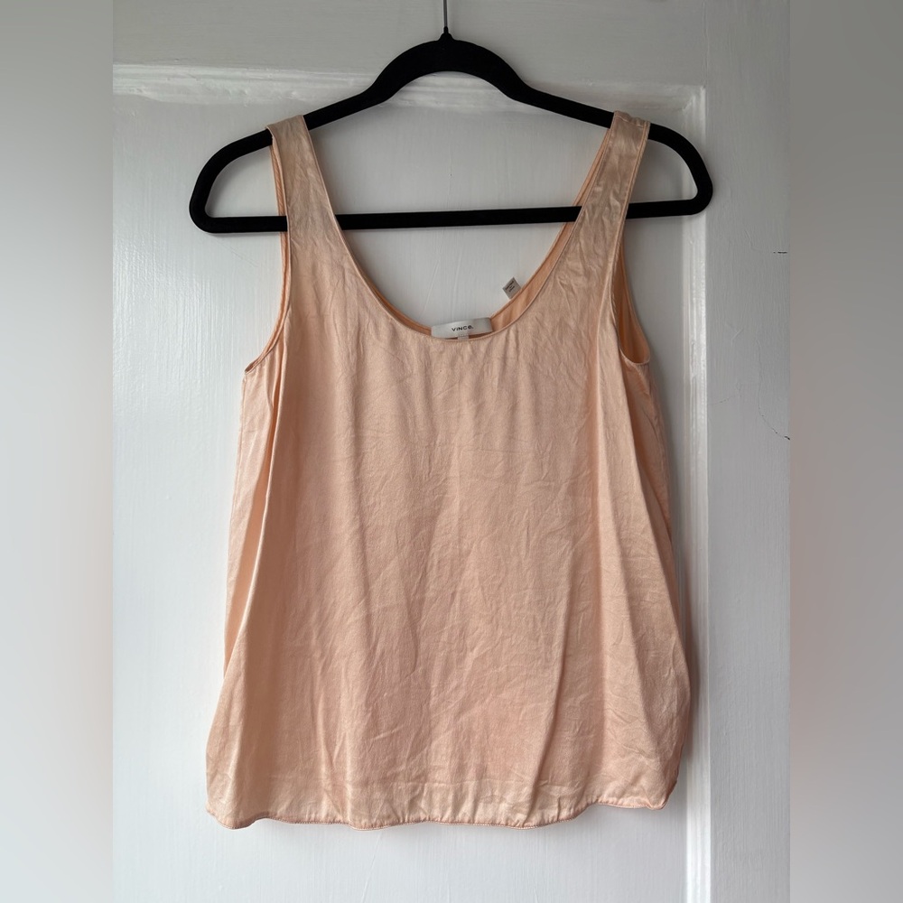 Vince peach silk tank